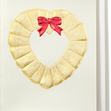 Engraved Doily Heart with Bow Greeting Card