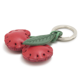 Italian Leather Keyring, Cherries