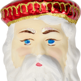 Santa Head with Red Hat Glass Ornament