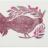 Woodblock Brown Hen Greeting Card