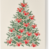 Mini Engraved Italian Christmas Card, Tree with Baubles