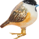 Coal Tit on a Clip Glass Ornament