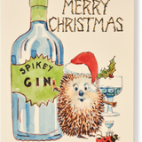Illustrated Christmas Greeting Card, Spikey Gin