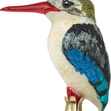 Kingfisher on a Clip Glass Ornament