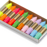 Manley Wax Crayons, Fluorescent Pastel, 10 Colours