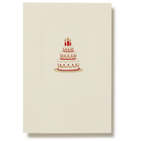 Birthday Cake Gold Engraved Greeting Card
