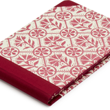 Sewn Bound Woodblock Pocket Sketchbook, Red Carnations