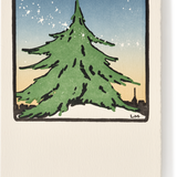 Letterpress Christmas Greeting Card, Big Tree
