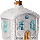 Snowy House Glass Ornament