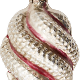 Twisting Egg with Stripes Glass Ornament