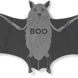 Letterpress Die Cut "Boo" Bat Greeting Card