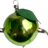 Apple with Worm Glass Ornament