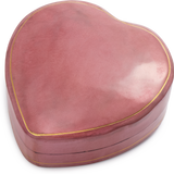Heart Shaped Moulded Leather Box, Large Pink