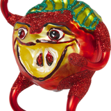 Evil Red Apple Glass Ornament