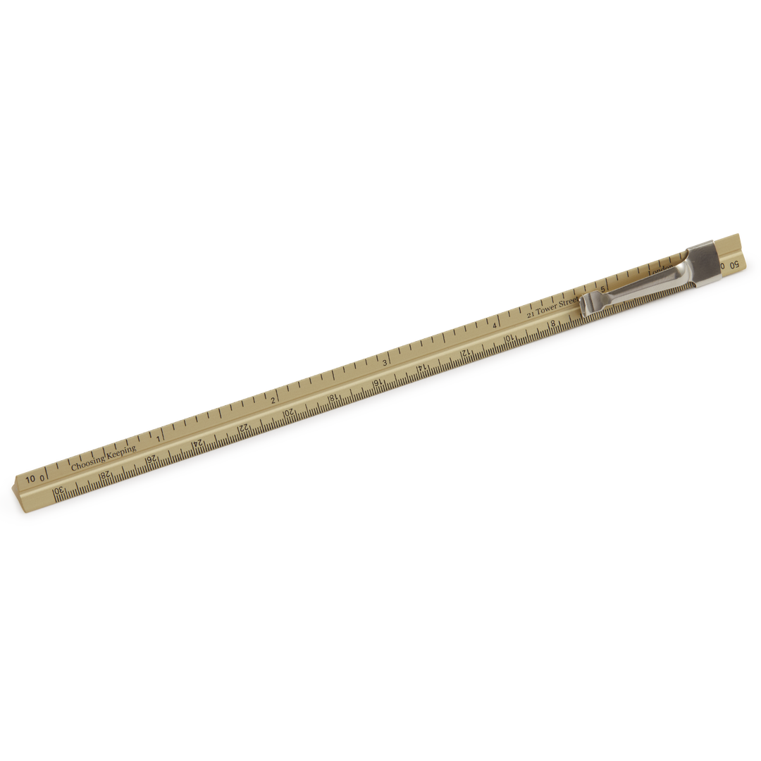 Gold 15cm/6 Inch Scale Ruler With Clip – Choosing Keeping