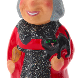 Miniature Red and Black Witch Figurine