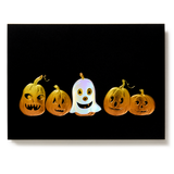 Engraved Halloween Ghost Pumpkin Greeting Card