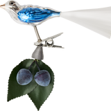 Blue Bird with Blueberries Christmas Ornament