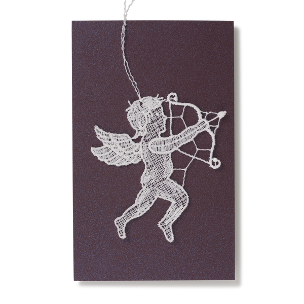 Starched Lace Hanging Ornament, Cupid