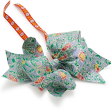 Paper Bow Ornament, Blue Brocade