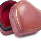 Heart Shaped Moulded Leather Box, Small Pink