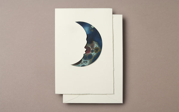 Blue Marble Moon Greeting Card