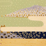 Full-panel Chiyogami Silk Screen Print, Gold Mountains