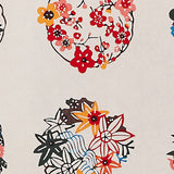 Katazome Silk Screen Print, Floral Circles