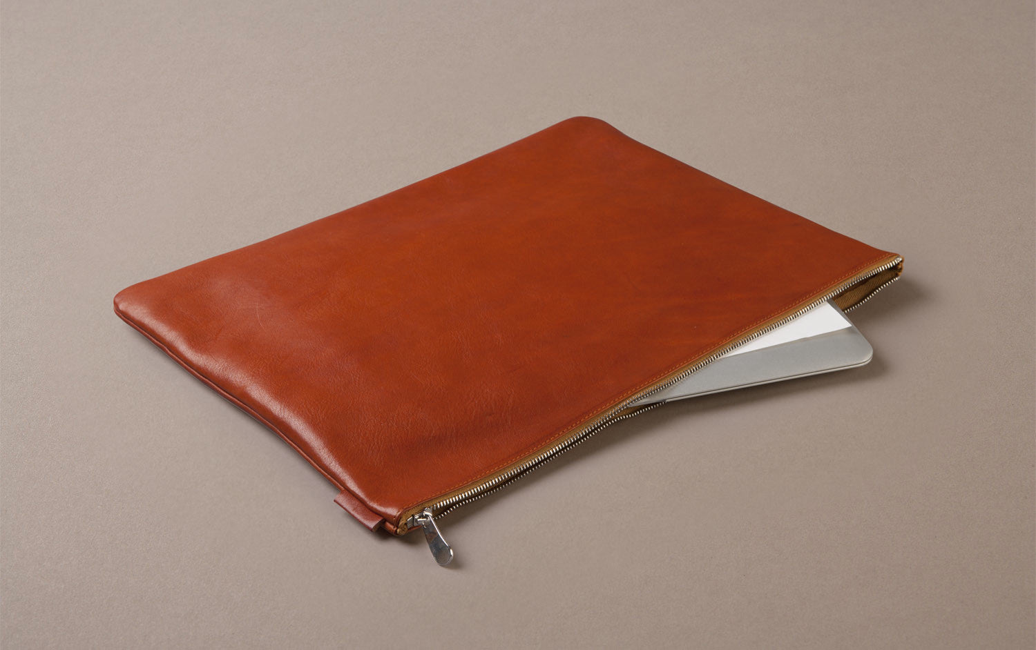Tan Leather Document and Laptop Case