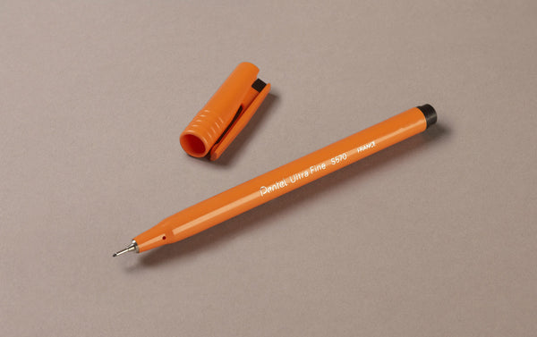 Black Pentel 1973 S570 Ultra-Fine Felt Tip Pen