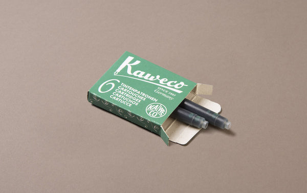 Green Kaweco 6 Pack Ink Cartridges, Palm Green
