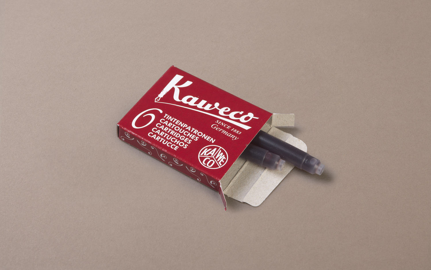 Red Kaweco 6 Pack Ink Cartridges, Ruby red