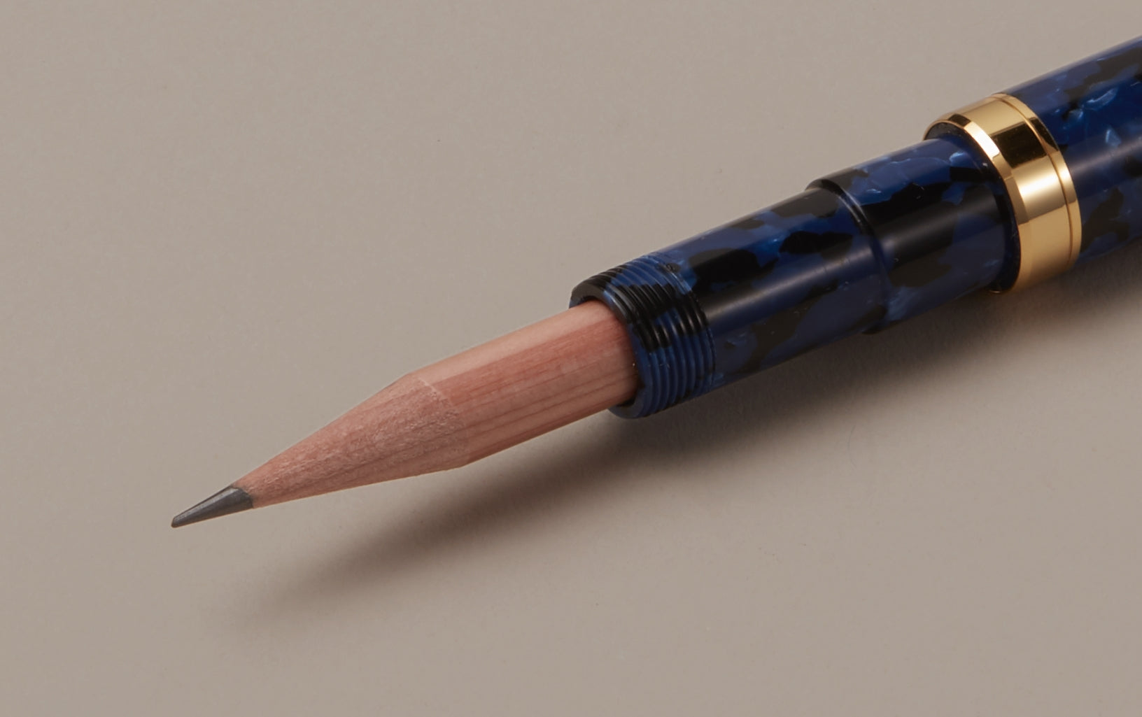 Ohnishi Seisakusho Blue Marble Acetate Pencil Extender and Holder