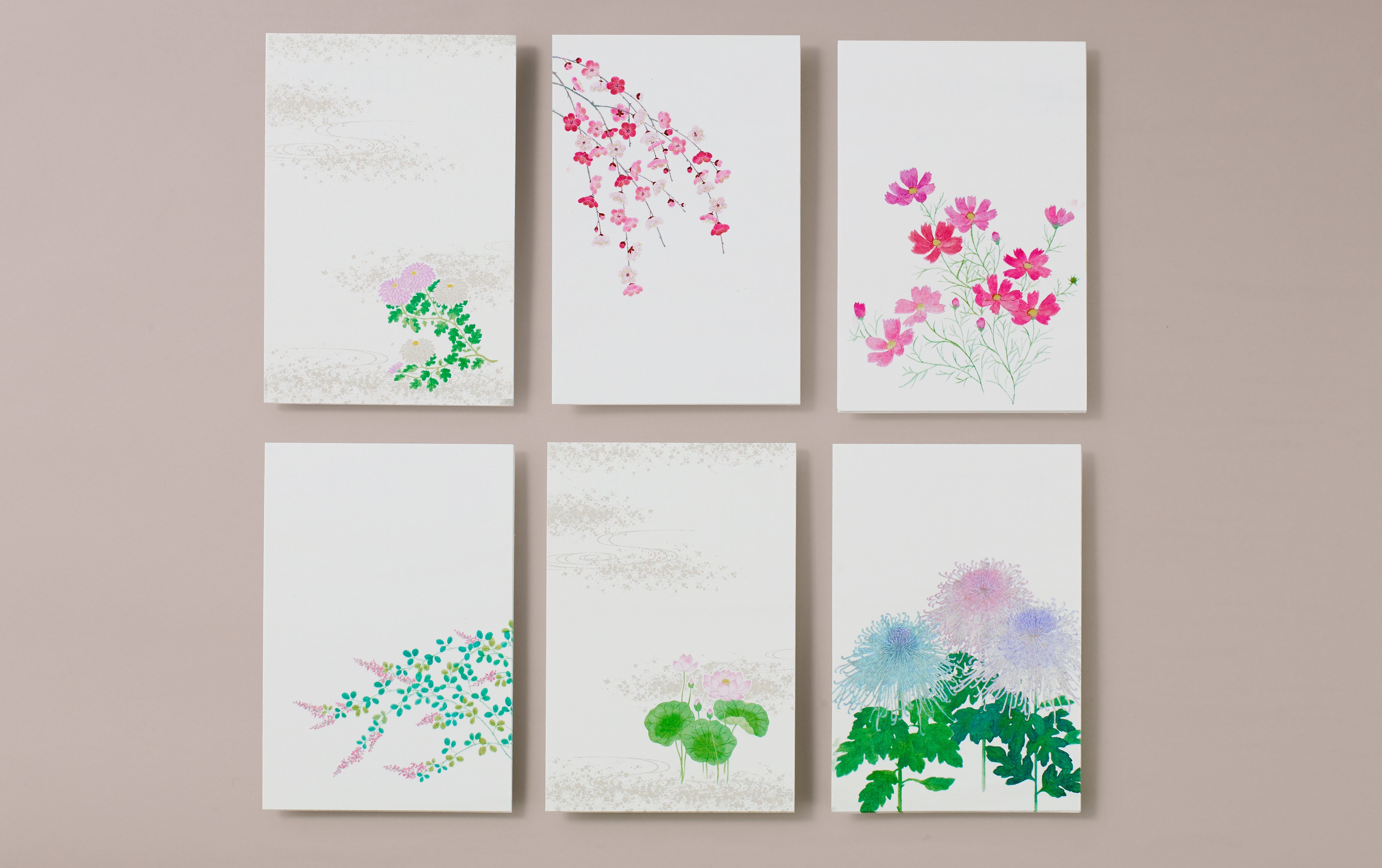 Set of 6 Japanese Botanical Postcards, No 3