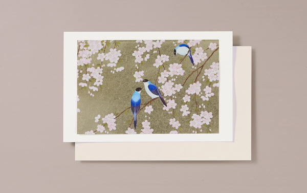 Gold Foil Blue Birds Greeting Card