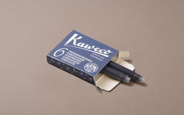 Blue Black Kaweco 6 Pack Ink Cartridges, Midnight Blue