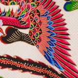 Full-Panel Chiyogami Silk Screen Print, White Phoenix