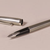 Silver Cross Hatch Guilloche Custom Pilot Fountain Pen