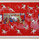 Full-Panel Chiyogami Silk Screen Print, Red Sumo
