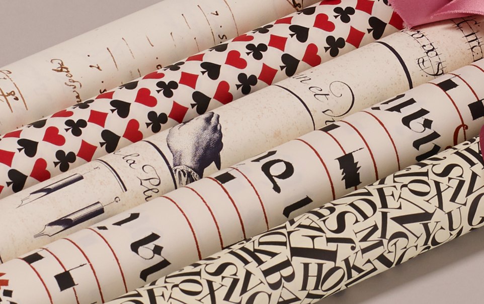 Assorted Red and Black Wrapping Papers