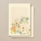 Cream Die Cut Greeting Card, Trellis