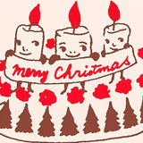 Silk Screen Printed Mini Christmas Card, Christmas Cake