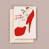Silk Screen Printed Christmas Card, Stiletto