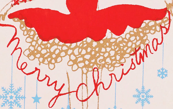 Silk Screen Printed Christmas Card, Ballet