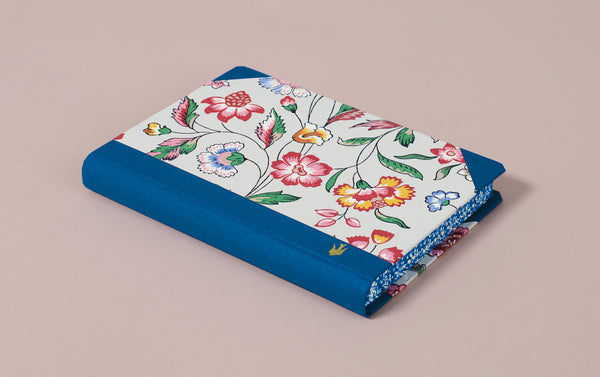 Extra-Thick "Composition Ledger" Wallpaper Collection Notebook, Blue Carnations