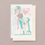 Silk Screen Printed Greeting Card, Marriage