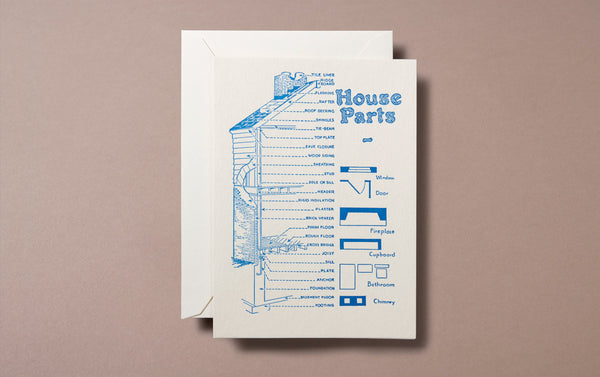 Letterpress Nature House Parts Greeting Card