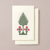 Handprinted Remondini Tree Christmas Card, Slim