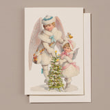 Embossed Die Cut Christmas Card, Snow Children