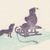 Woodblock Printed Winter Scene Card, Day Out